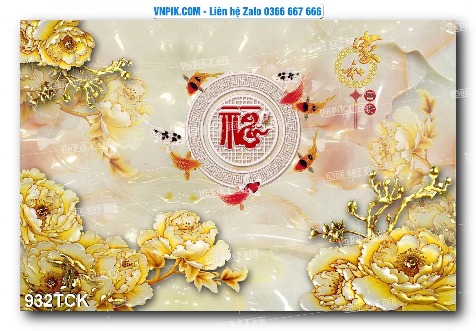 Tranh Hoa Sen – Cá Koi – Cá Chép 932TCK