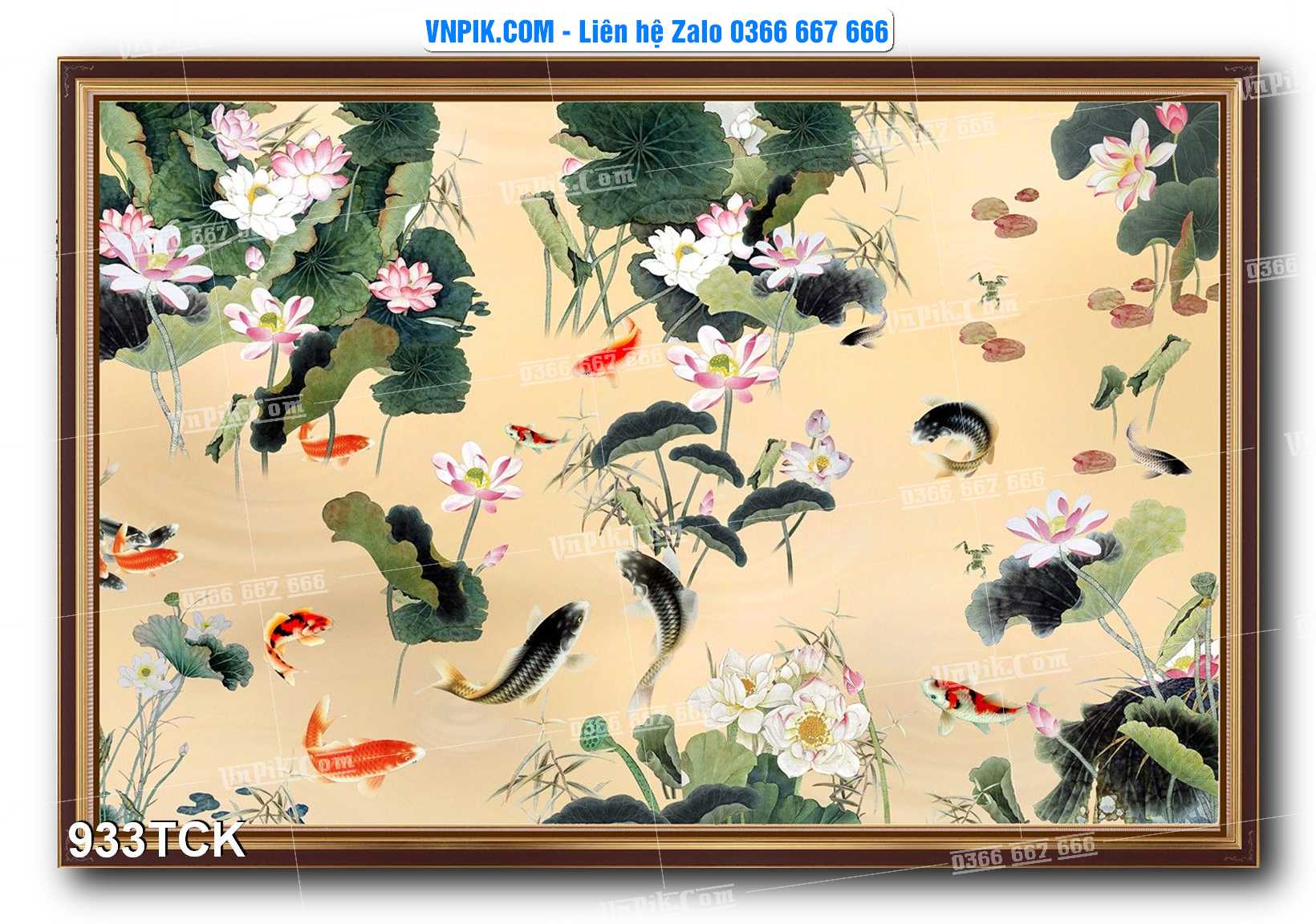 Tranh Hoa Sen – Cá Koi – Cá Chép 933TCK