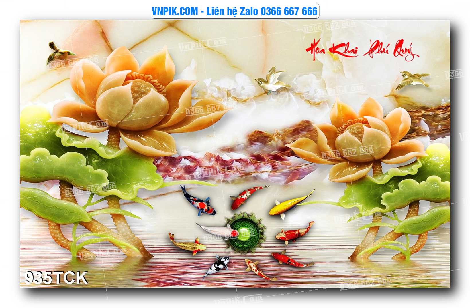 Tranh Hoa Sen – Cá Koi – Cá Chép 935TCK