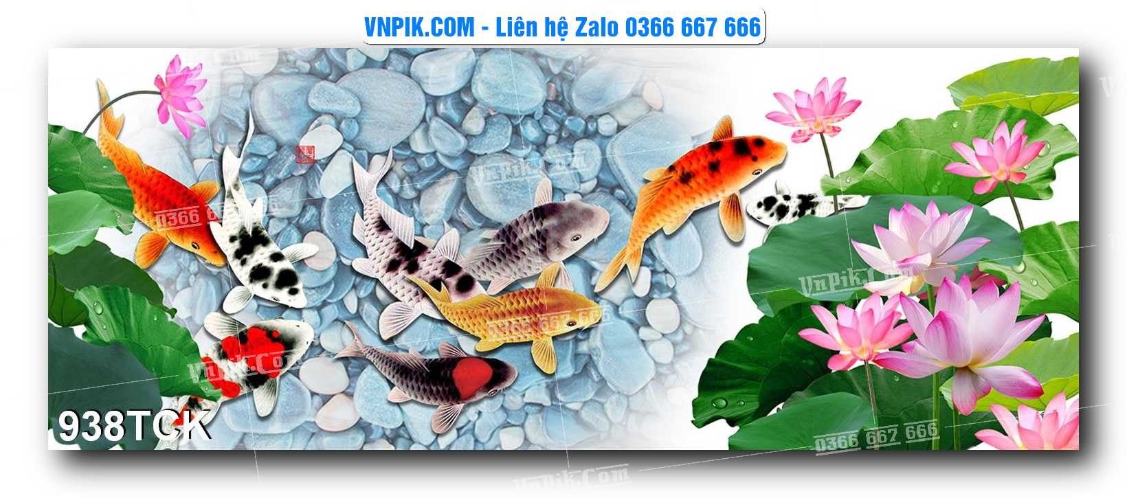 Tranh Hoa Sen – Cá Koi – Cá Chép 938TCK