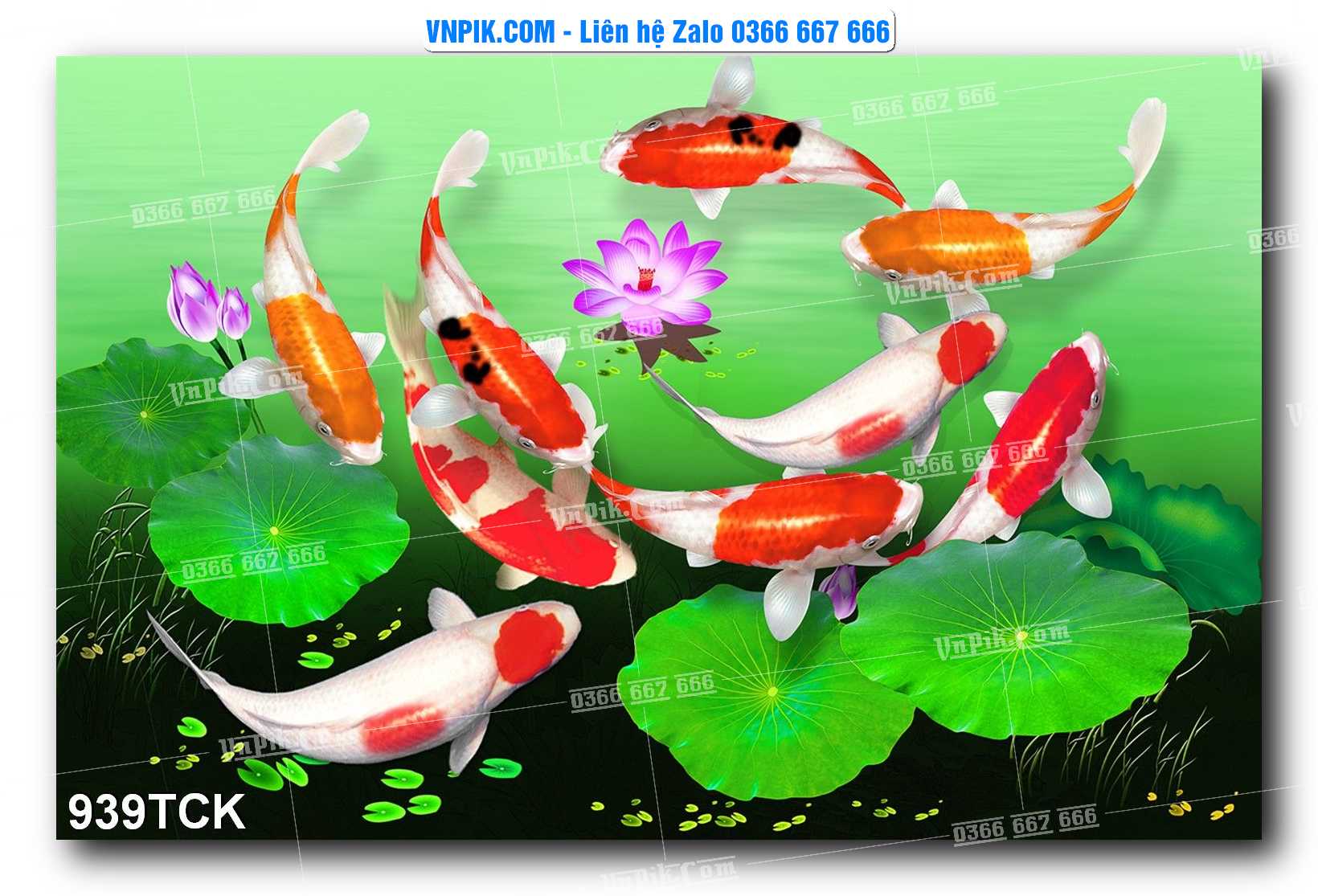 Tranh Hoa Sen – Cá Koi – Cá Chép 939TCK