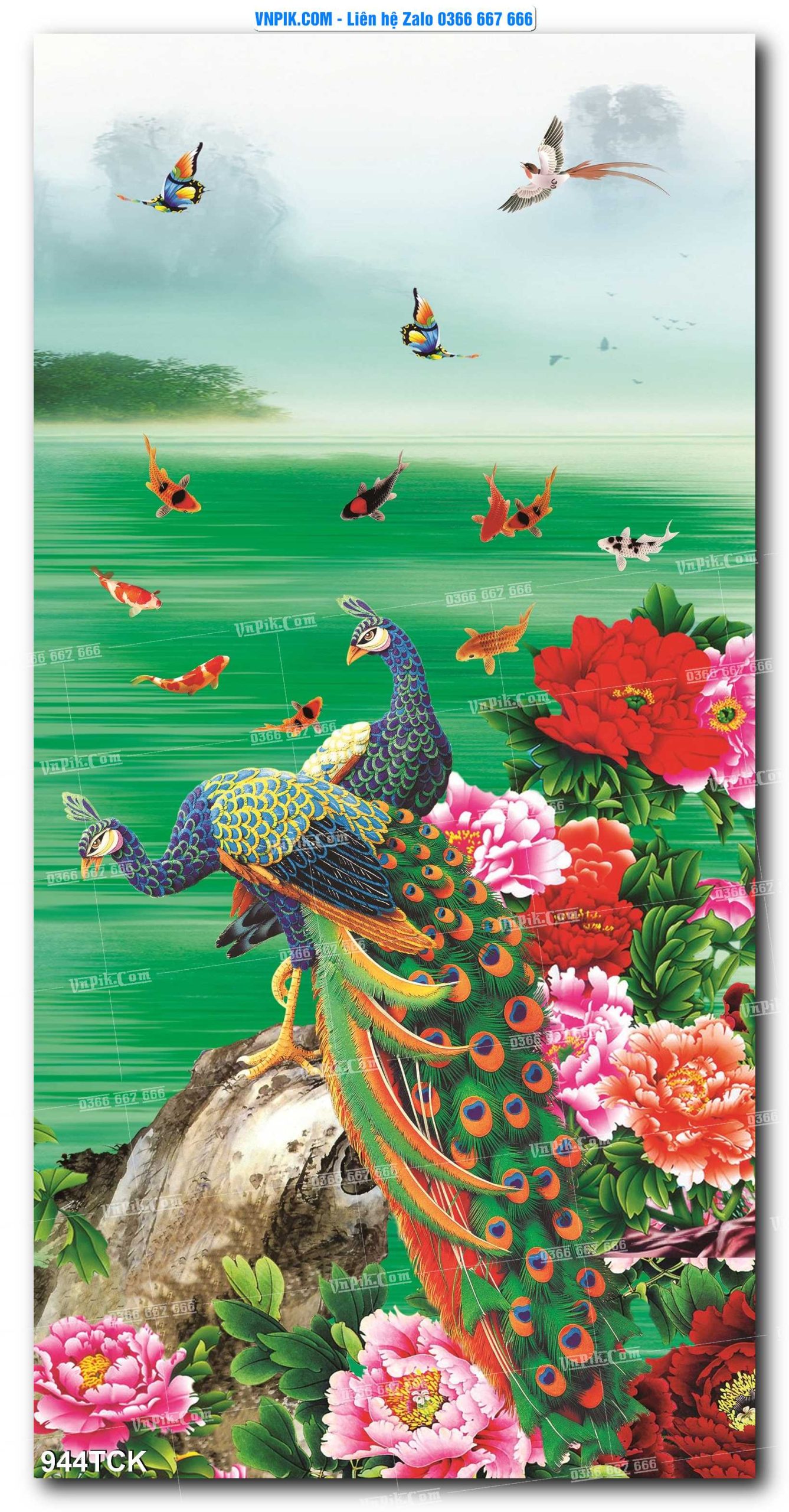 Tranh Hoa Sen – Cá Koi – Cá Chép 944TCK