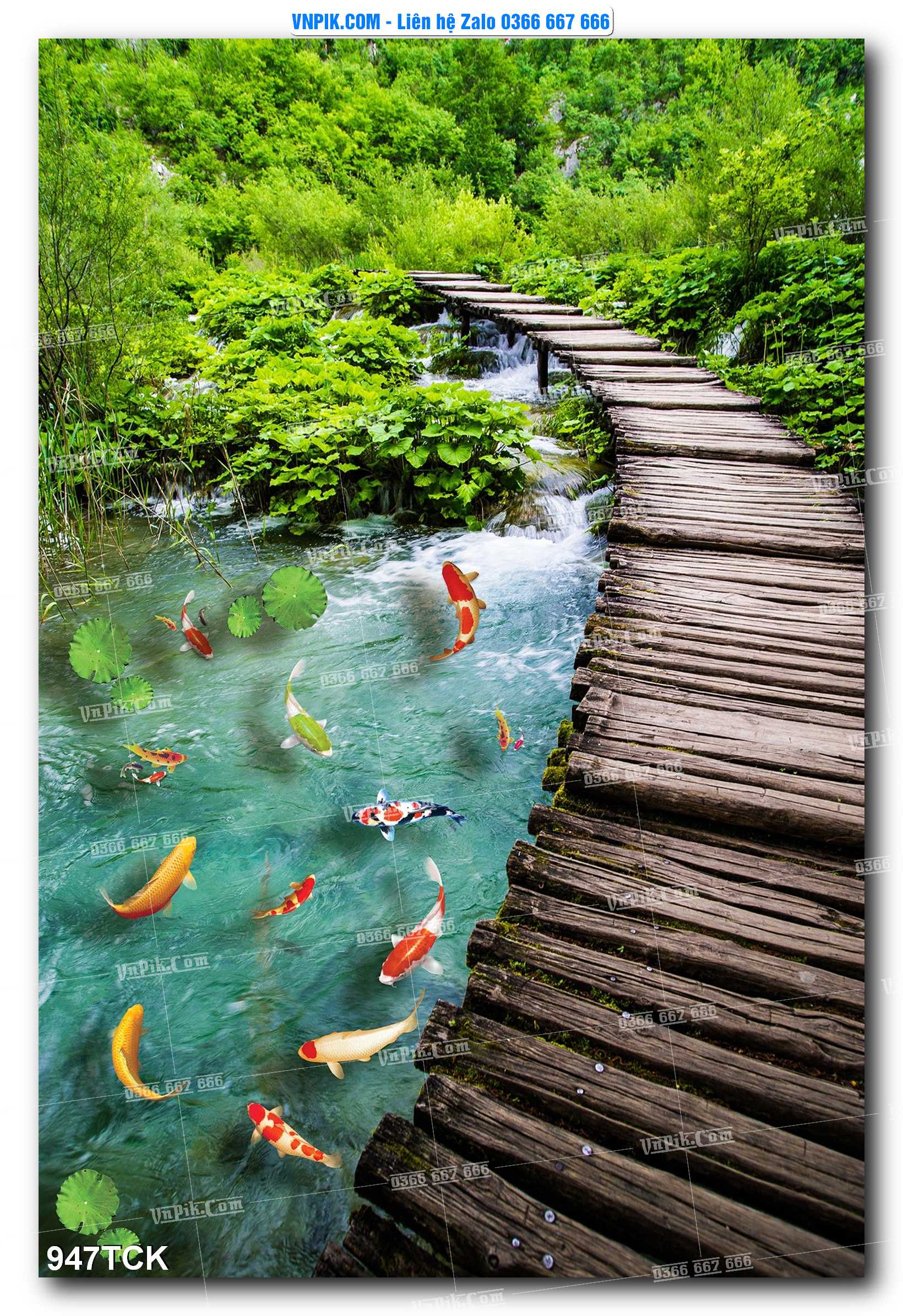 Tranh Hoa Sen – Cá Koi – Cá Chép 947TCK