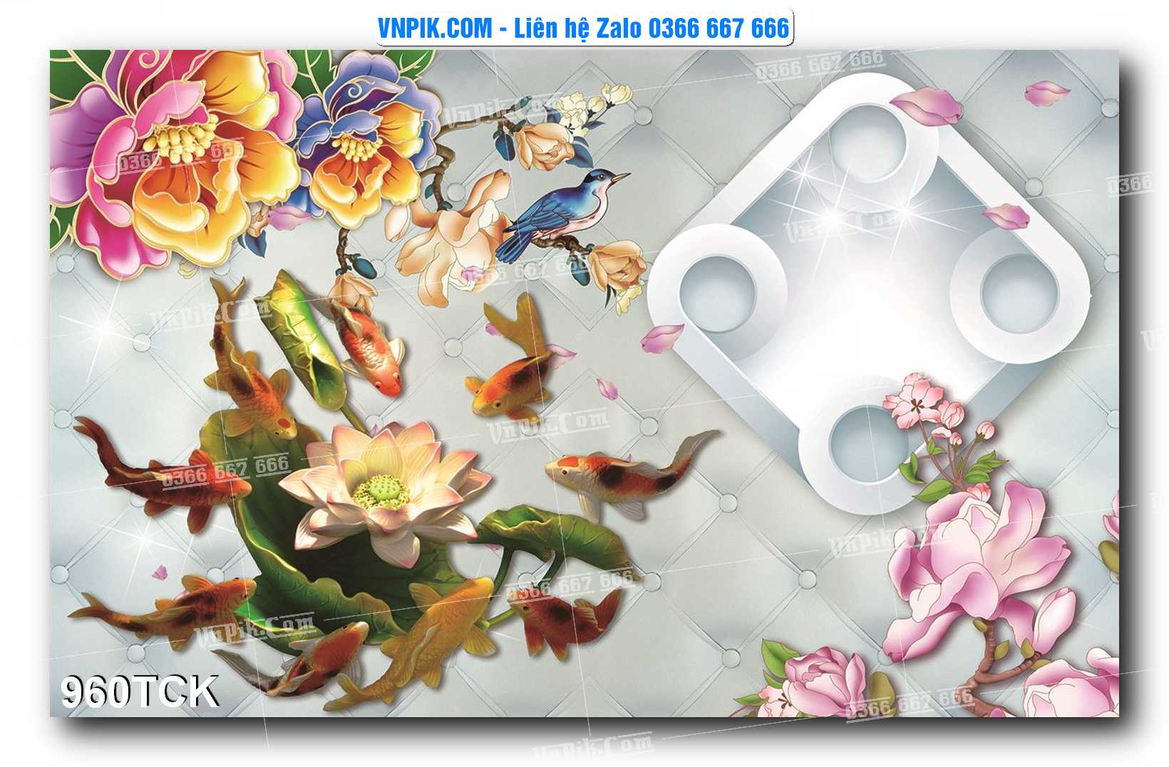 Tranh Hoa Sen – Cá Koi – Cá Chép 957TCK