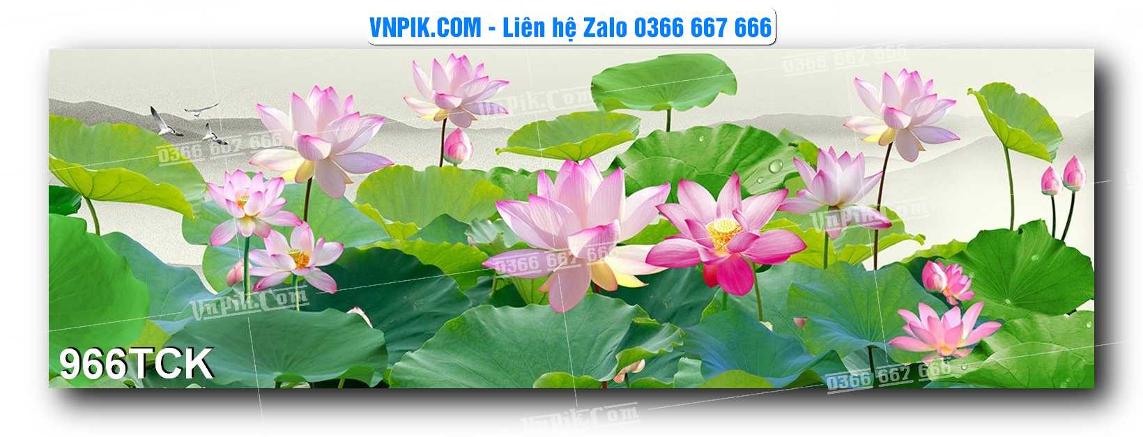 Tranh Hoa Sen – Cá Koi – Cá Chép 966TCK