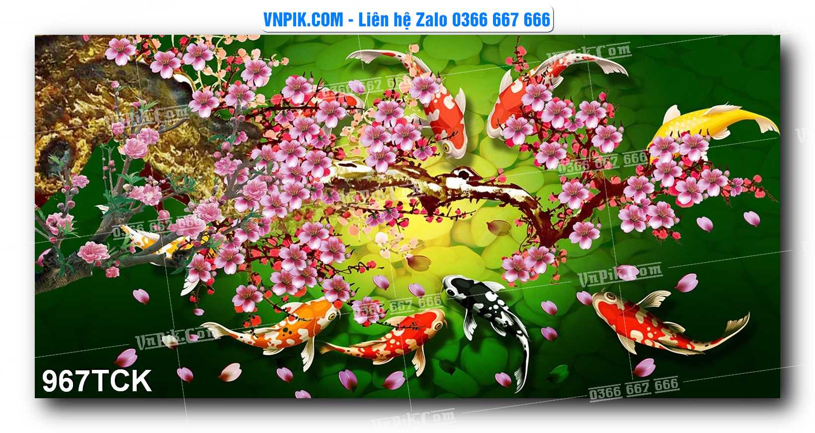 Tranh Hoa Sen – Cá Koi – Cá Chép 967TCK