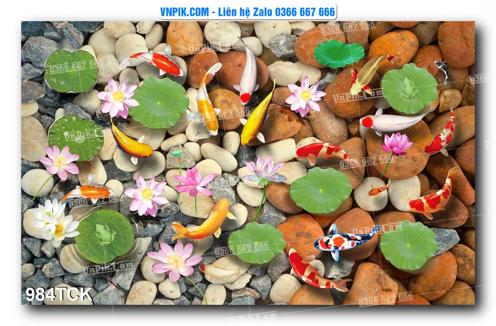 Tranh Hoa Sen – Cá Koi – Cá Chép 984TCK