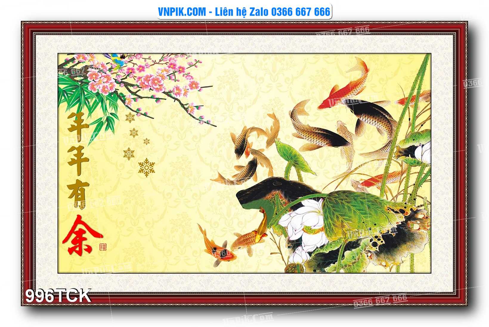 Tranh Hoa Sen – Cá Koi – Cá Chép 996TCK