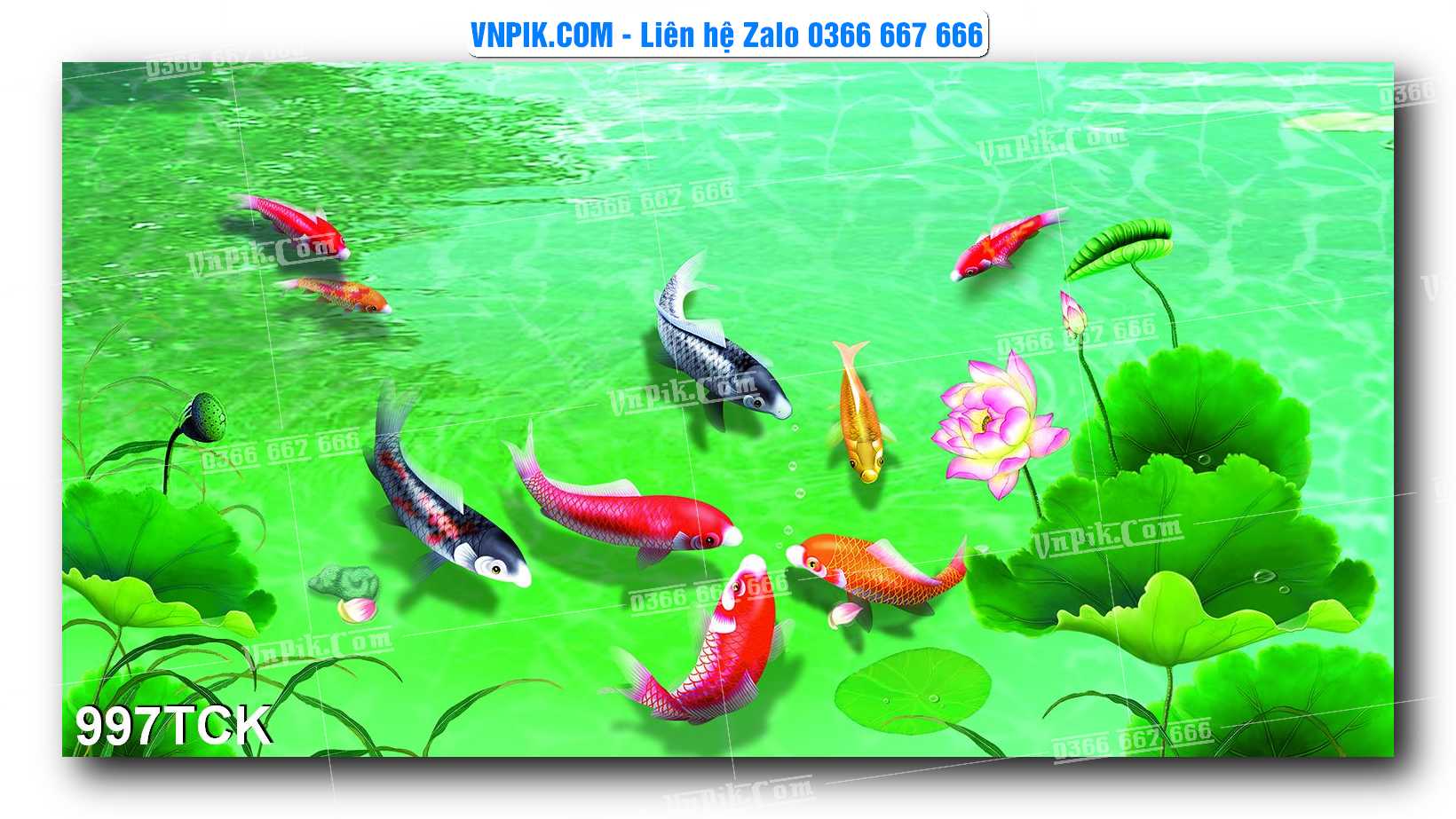 Tranh Hoa Sen – Cá Koi – Cá Chép 997TCK