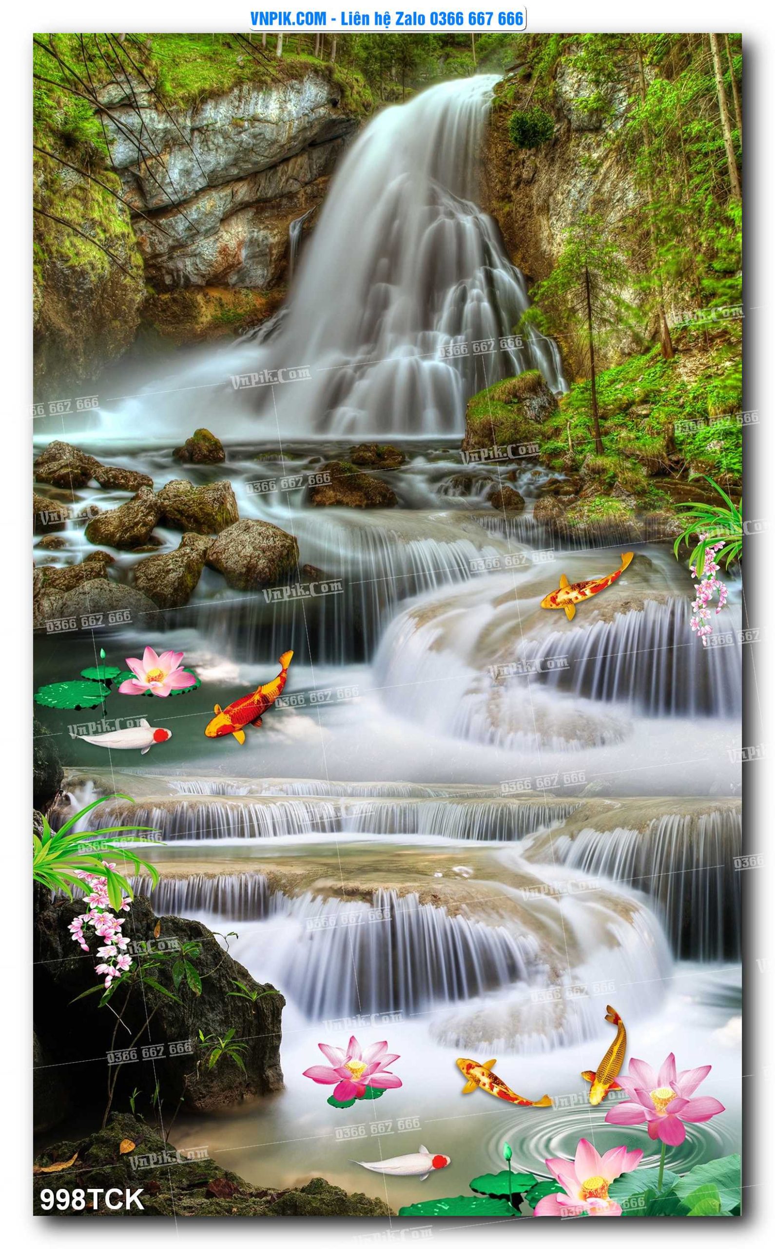 Tranh Hoa Sen – Cá Koi – Cá Chép 998TCK