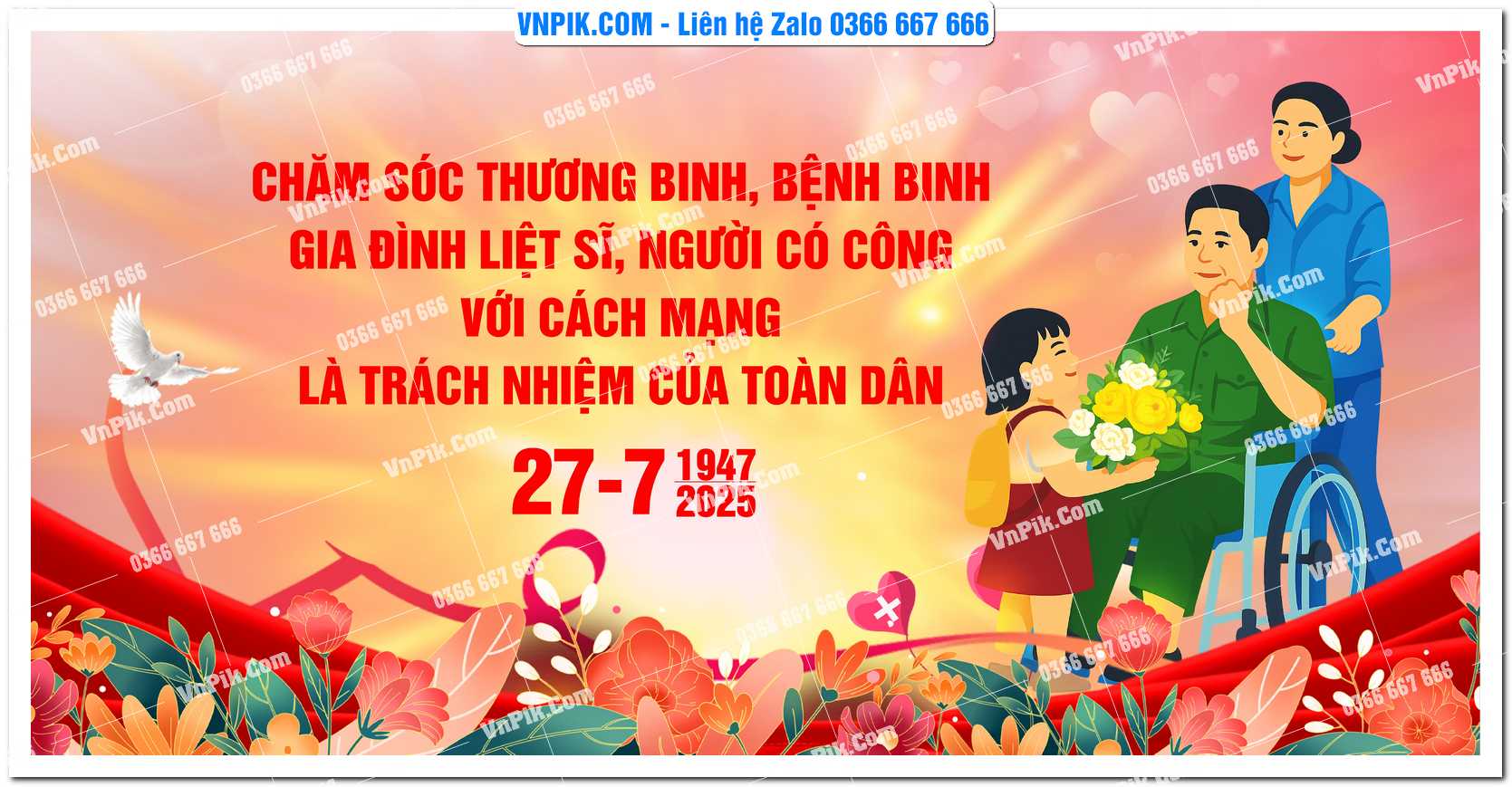 Maket kỷ niệm 78 năm ngày thương binh liệt sĩ file vector 12