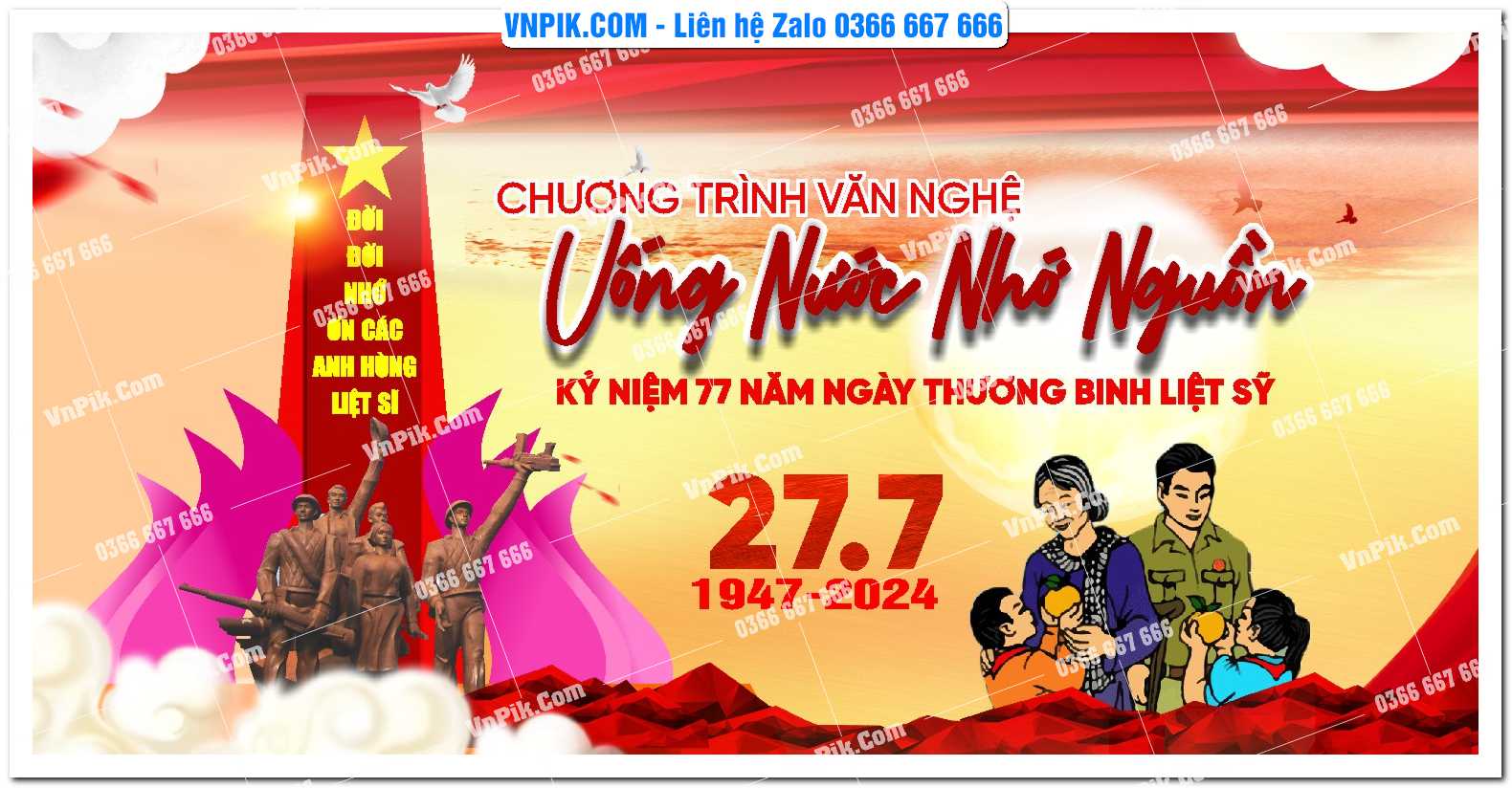 Maket kỷ niệm 78 năm ngày thương binh liệt sĩ file vector 15