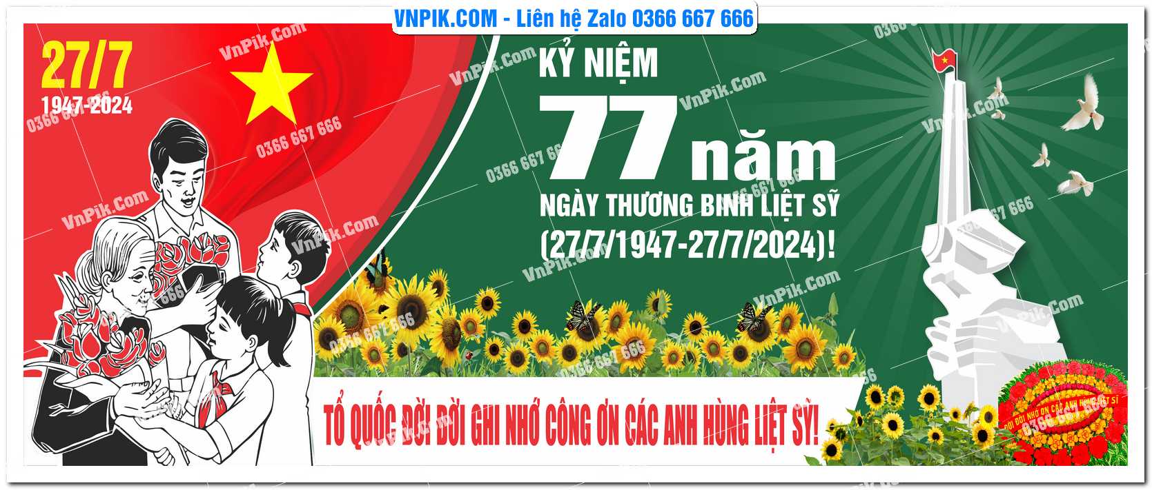 Maket kỷ niệm 78 năm ngày thương binh liệt sĩ file vector 21