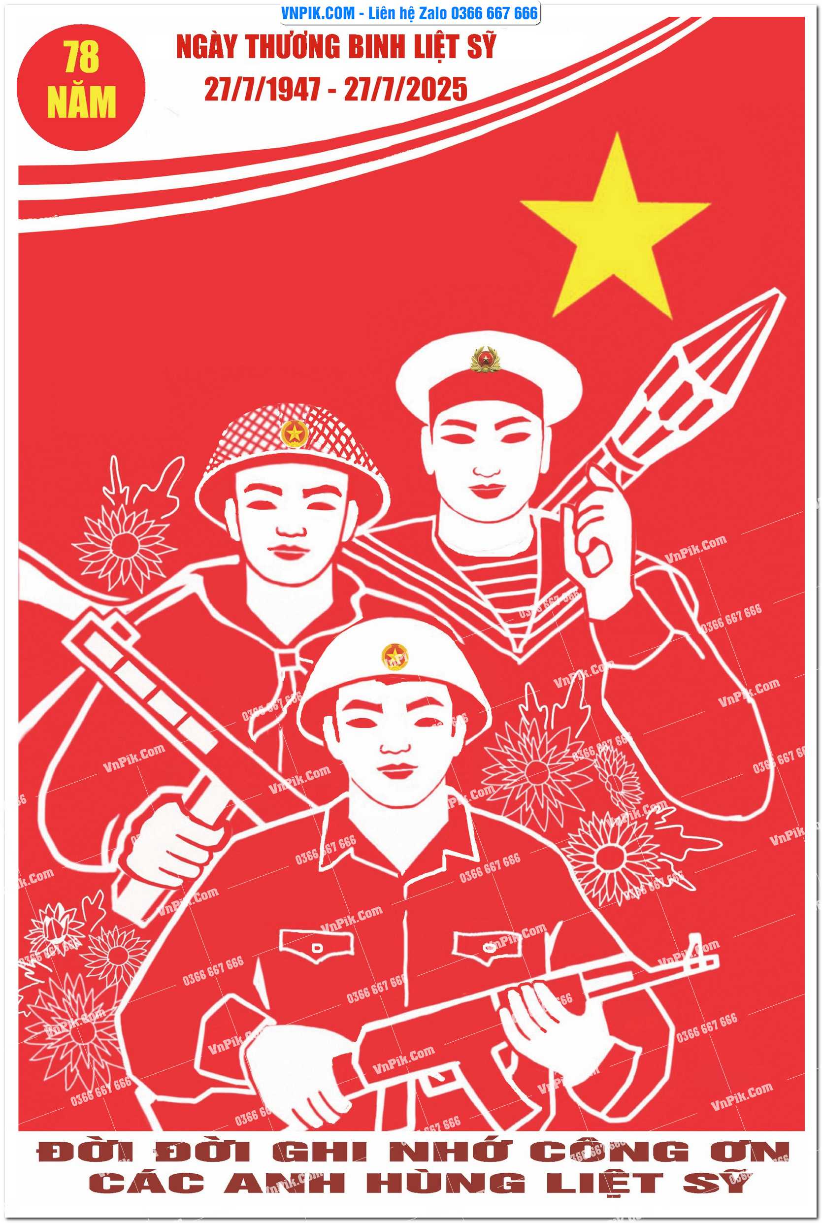 Maket kỷ niệm 78 năm ngày thương binh liệt sĩ file vector 22