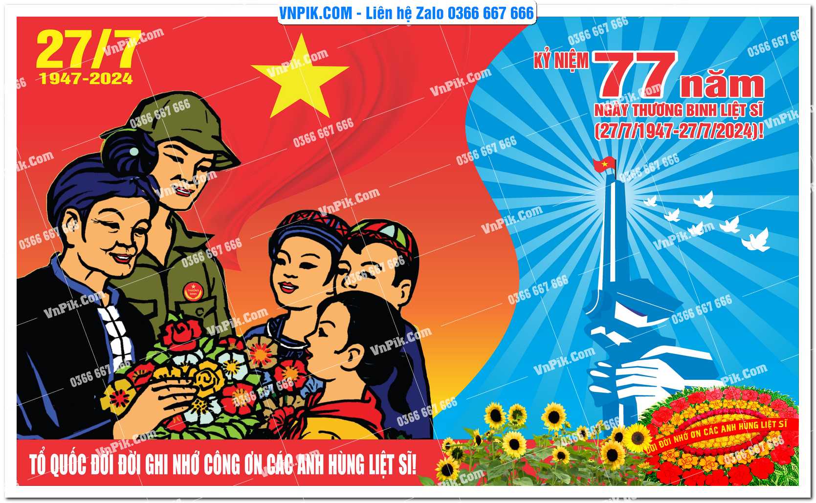 Maket kỷ niệm 78 năm ngày thương binh liệt sĩ file vector 4