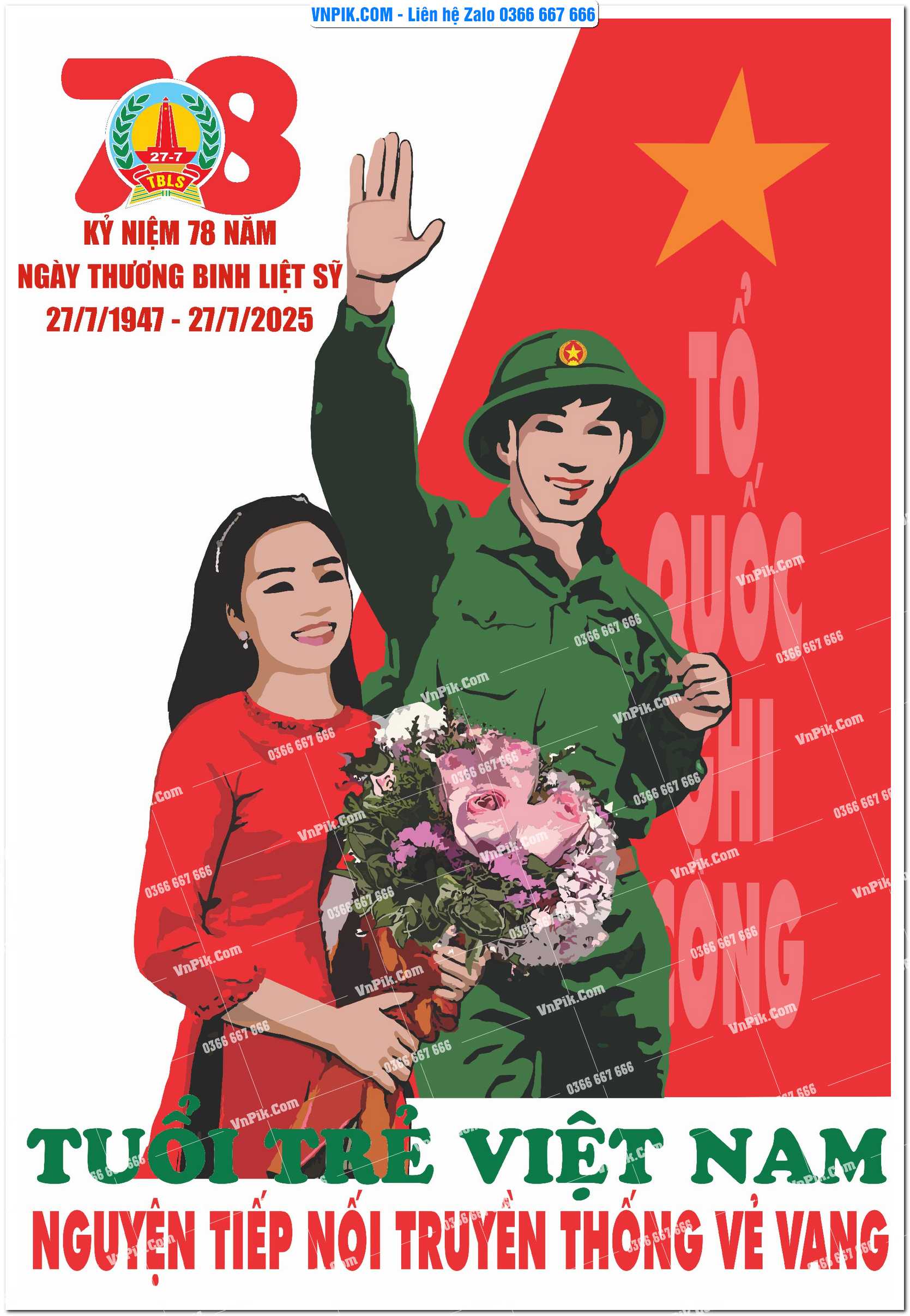 Maket kỷ niệm 78 năm ngày thương binh liệt sĩ file vector 8