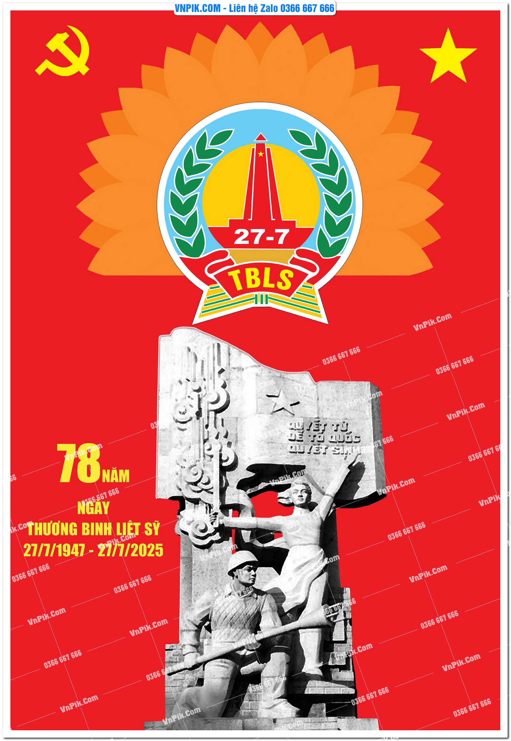 Maket kỷ niệm 78 năm ngày thương binh liệt sĩ file vector 9