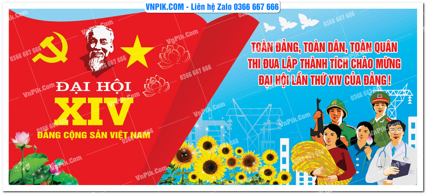Mẫu Maket Pano Tuyên Truyền Đại Hội Đảng File Vector 53