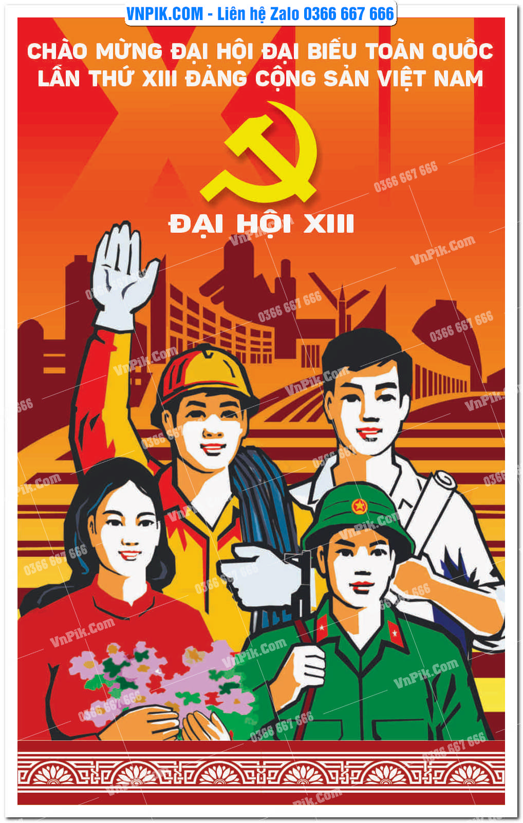 Mẫu Maket Pano Tuyên Truyền Đại Hội Đảng File Vector 55