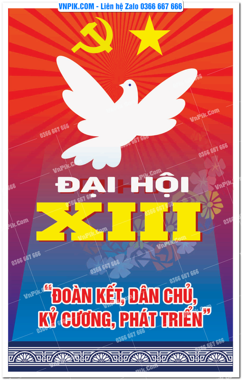 Mẫu Maket Pano Tuyên Truyền Đại Hội Đảng File Vector 56