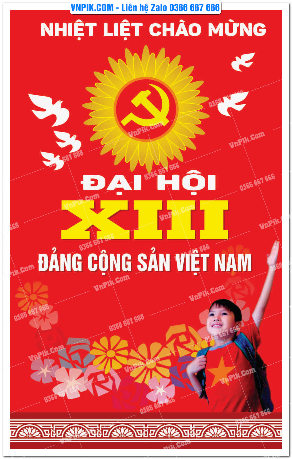Mẫu Maket Pano Tuyên Truyền Đại Hội Đảng File Vector 57