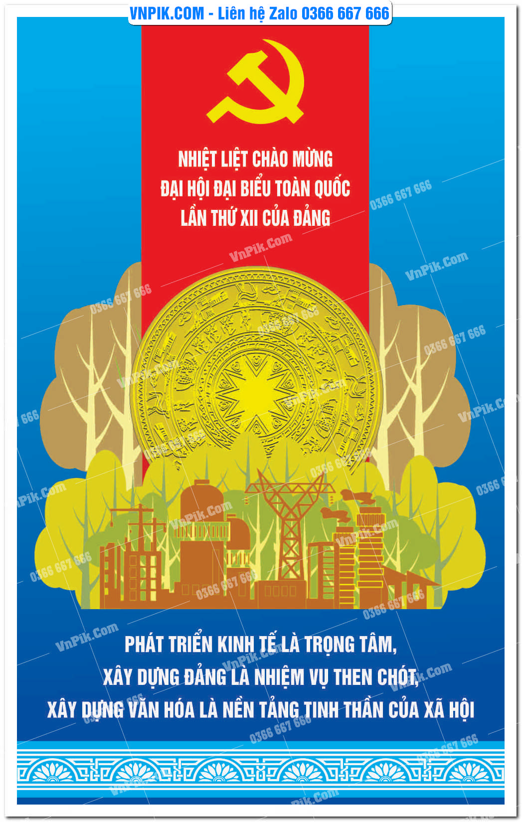 Mẫu Maket Pano Tuyên Truyền Đại Hội Đảng File Vector 63