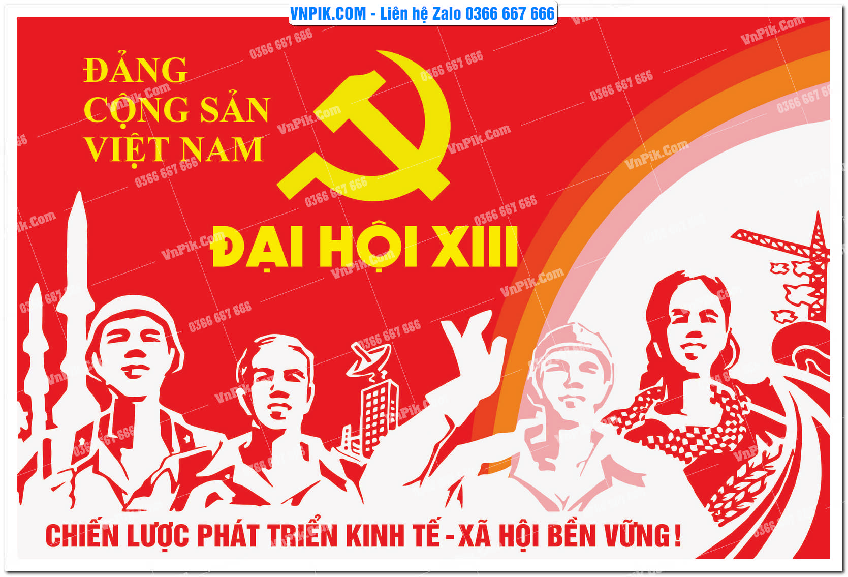 Mẫu Maket Pano Tuyên Truyền Đại Hội Đảng File Vector 64