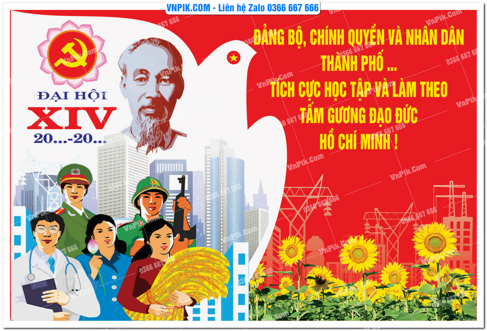 Mẫu Maket Pano Tuyên Truyền Đại Hội Đảng File Vector 65