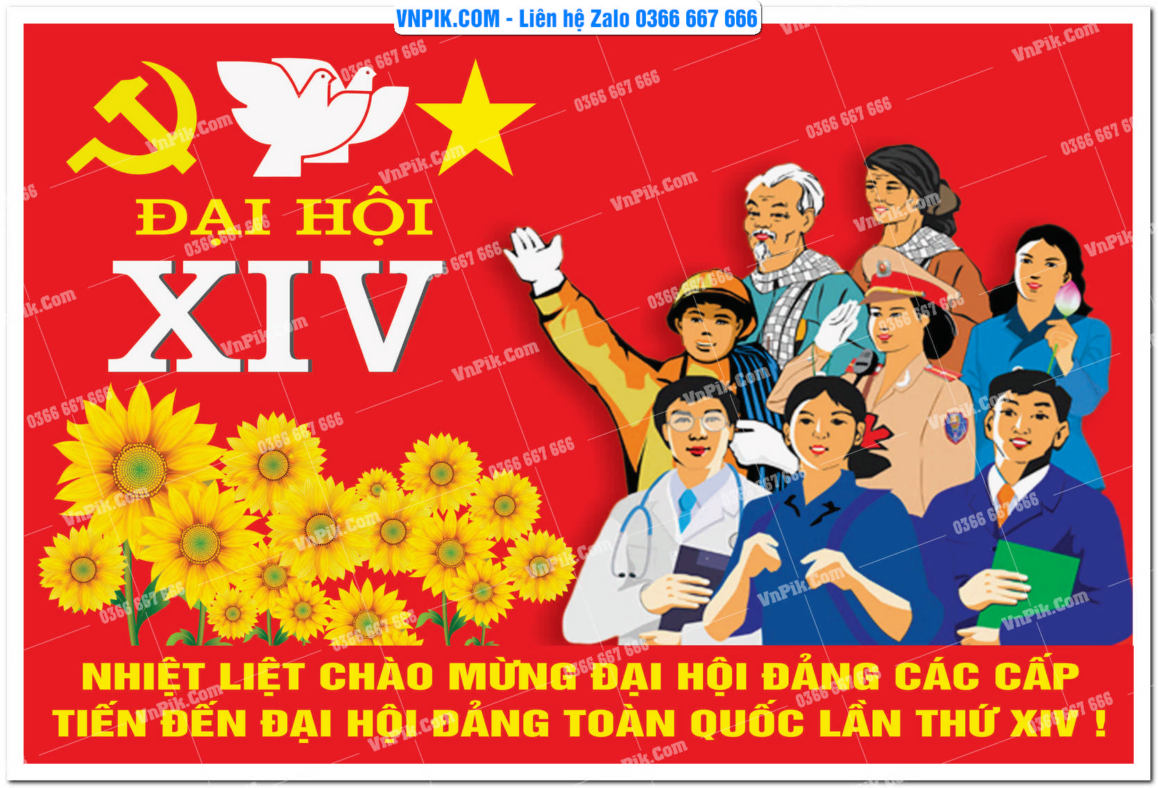 Mẫu Maket Pano Tuyên Truyền Đại Hội Đảng File Vector 66
