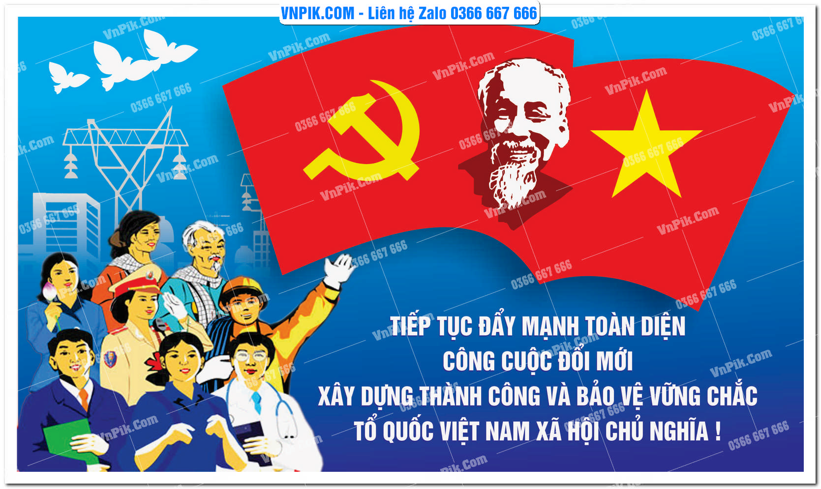 Mẫu Maket Pano Tuyên Truyền Đại Hội Đảng File Vector 67