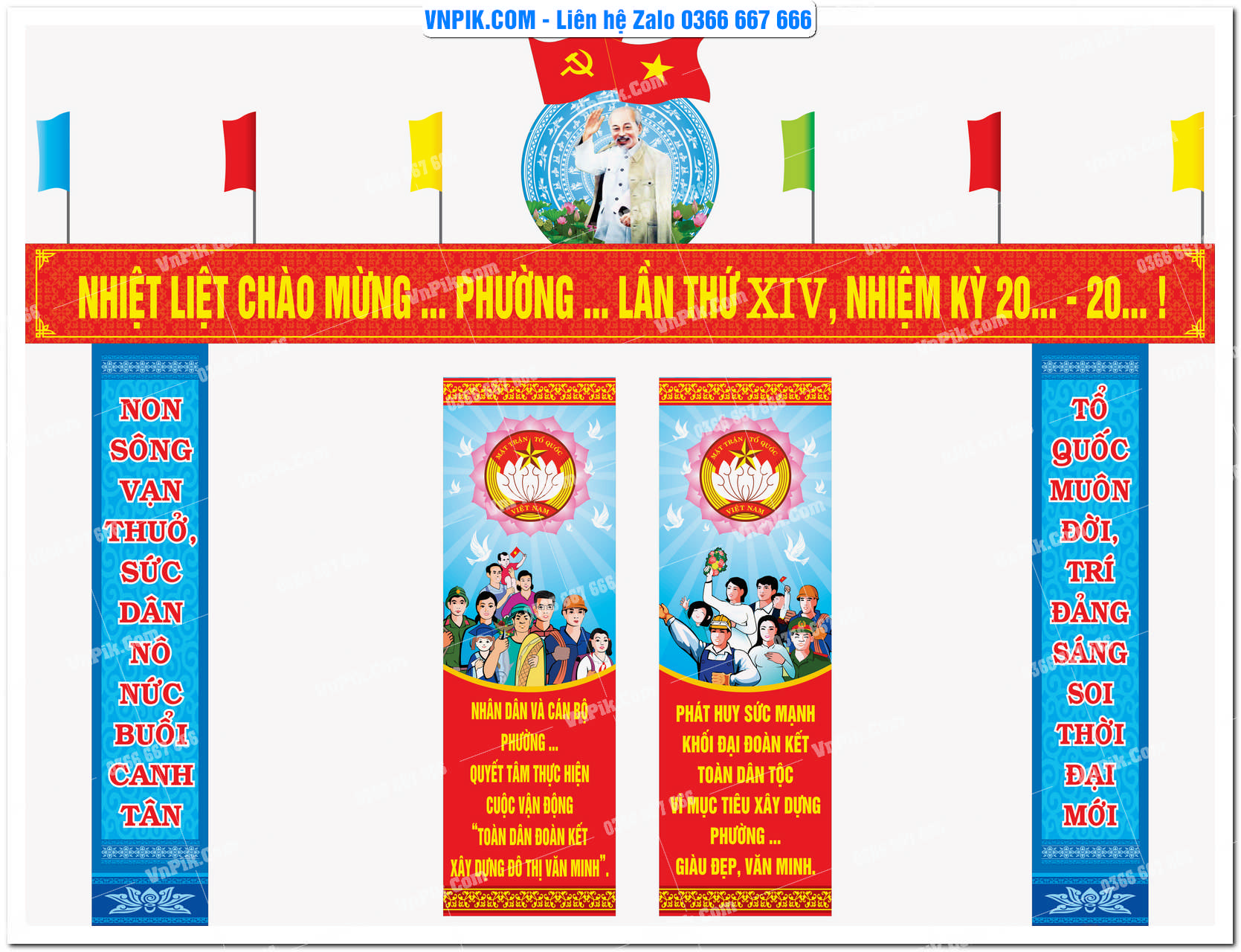 Mẫu Maket Pano Tuyên Truyền Đại Hội Đảng File Vector 73