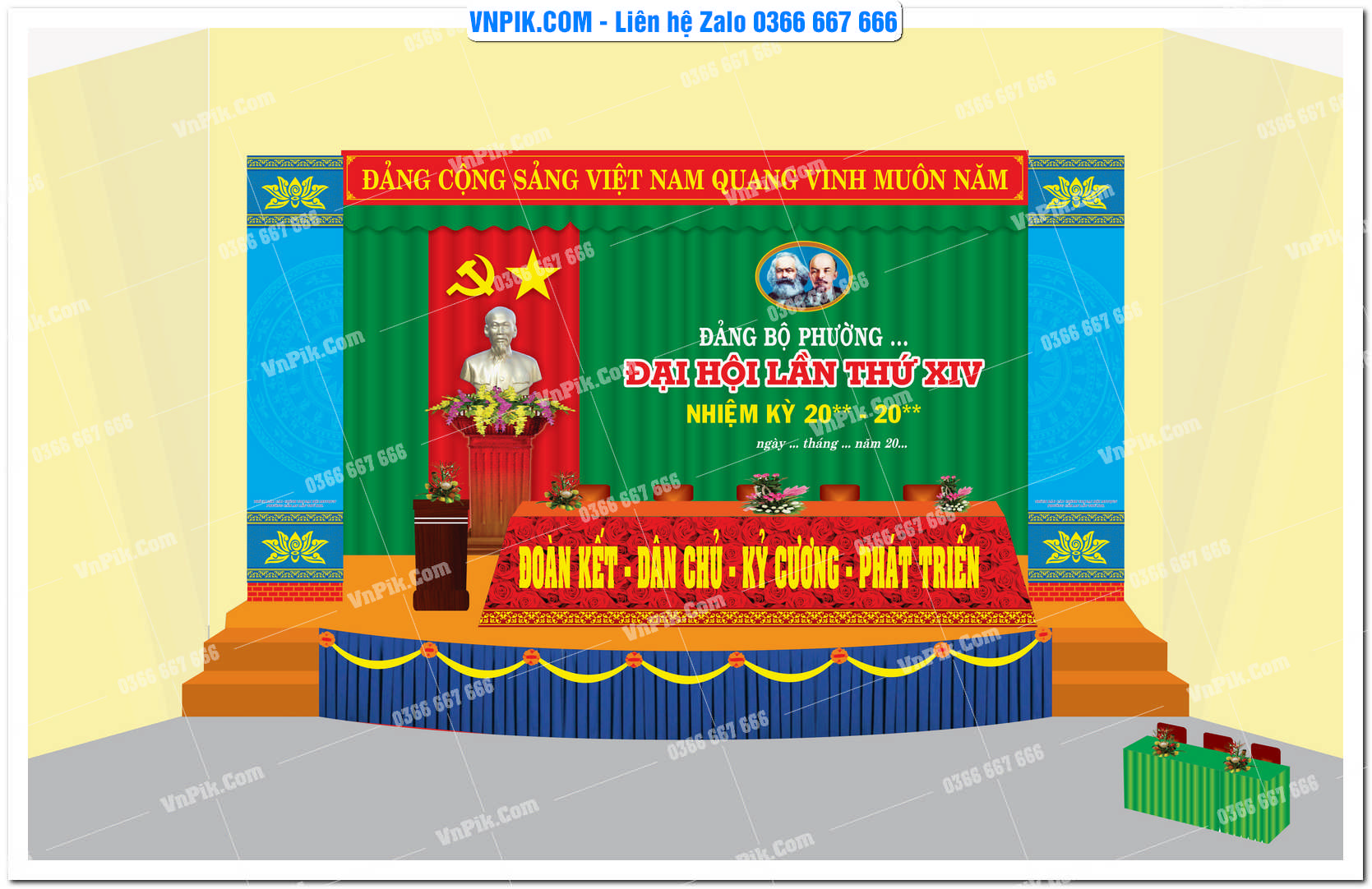 Mẫu Maket Pano Tuyên Truyền Đại Hội Đảng File Vector 74