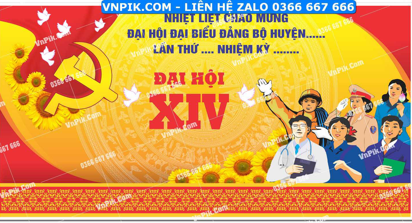 Mẫu Maket Pano Tuyên Truyền Đại Hội Đảng File Vector 82