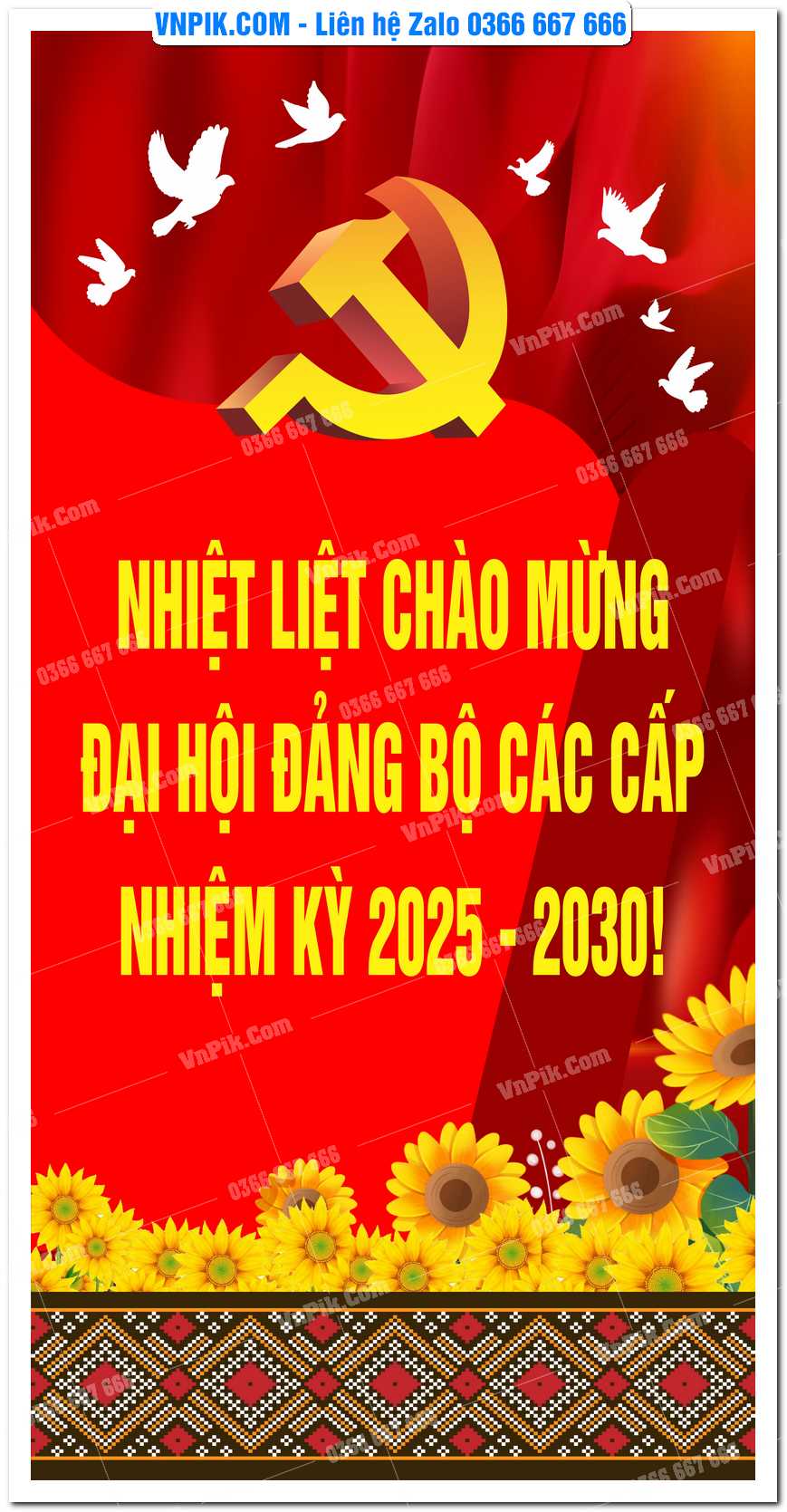 Pano đại hội đại biểu đảng bộ 2025 – 2030 file vector corel #5
