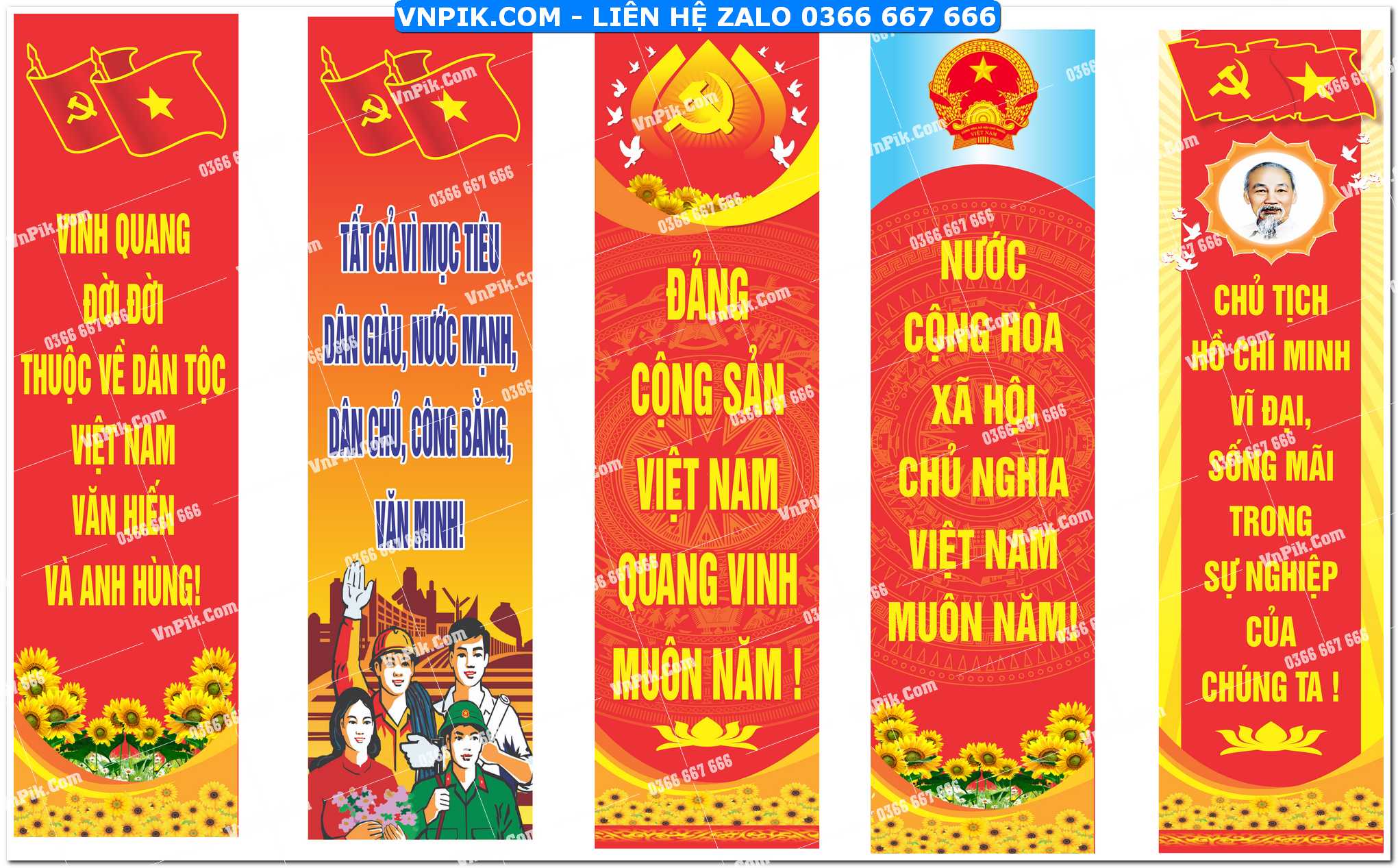 Phướn dọc chào mừng đại hội đảng cộng sản Việt Nam 06