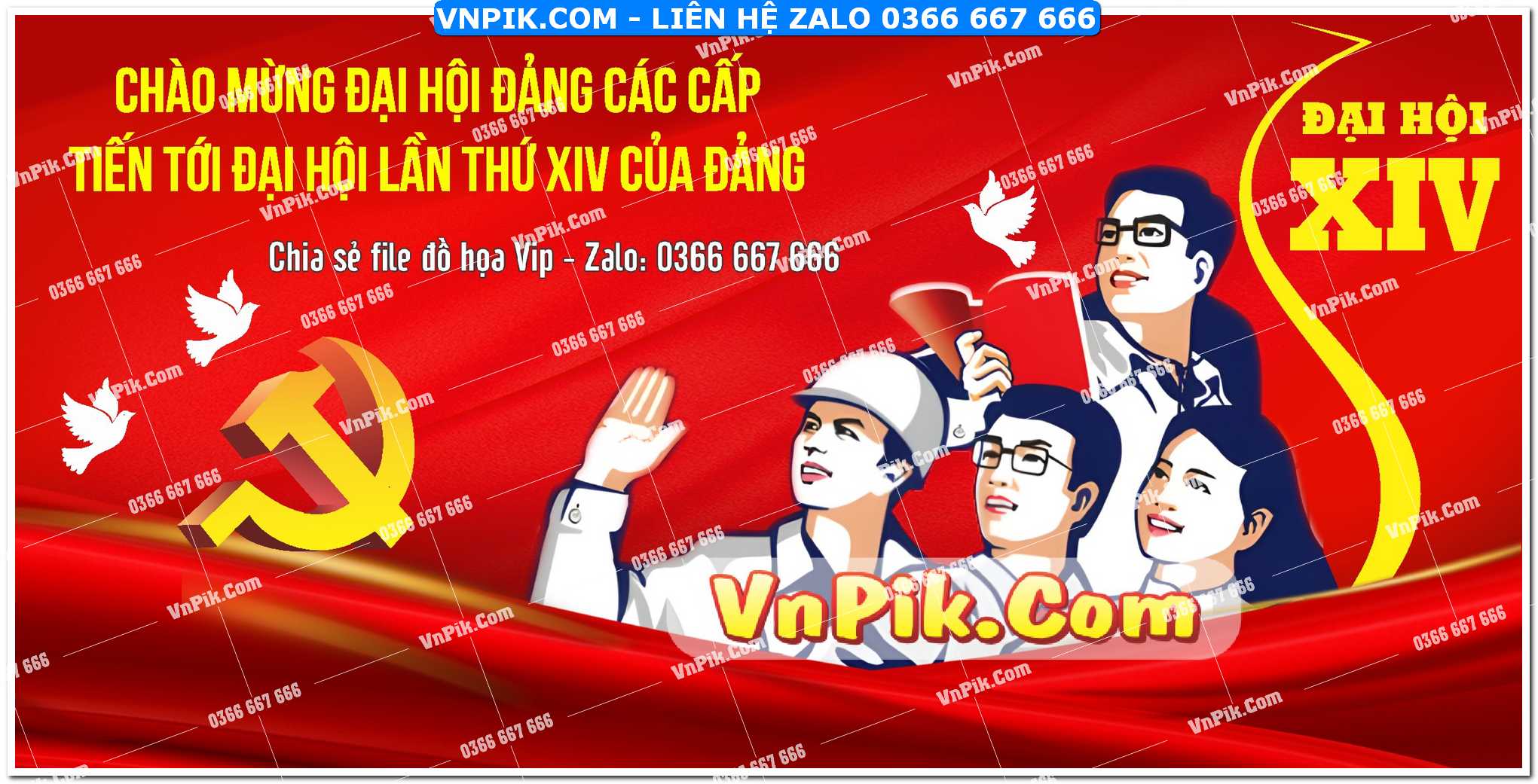 pano chào mừng đại hôij đảng các cấp lần thứ xiv