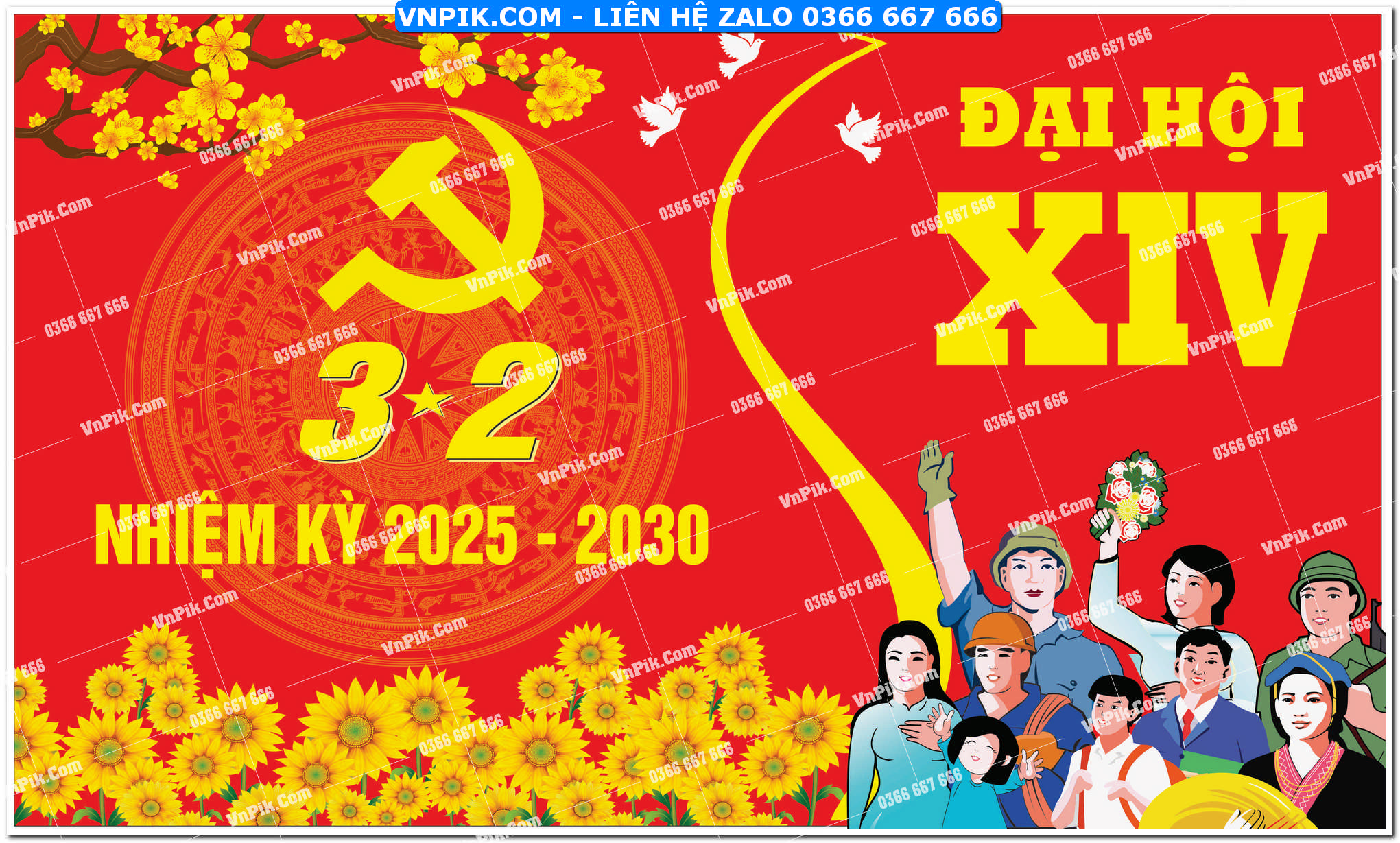 pano đại hội nhiệm kỳ 2025 – 2030 khoá 14