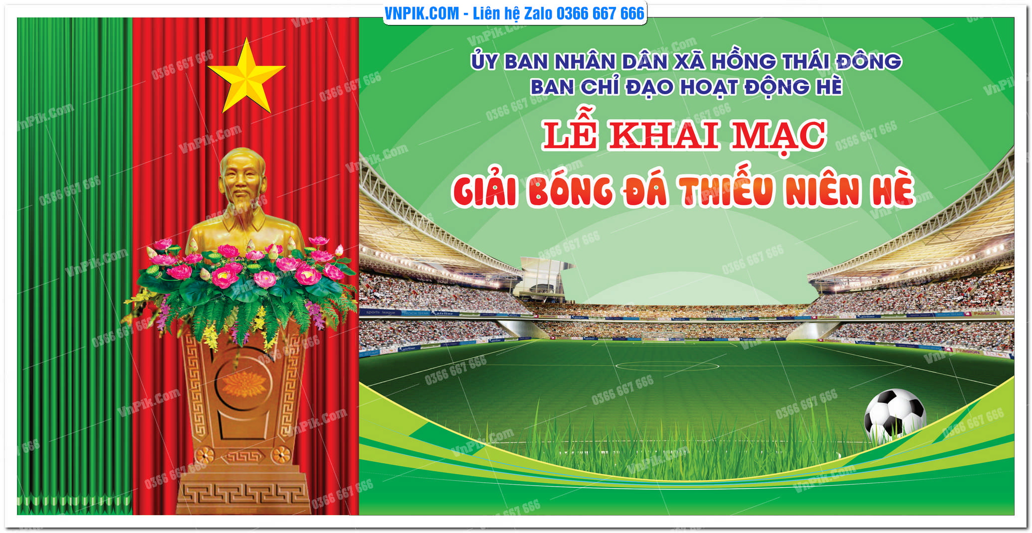 phông nền thể thao lễ khai mạc giải bóng đá thiếu niên hè