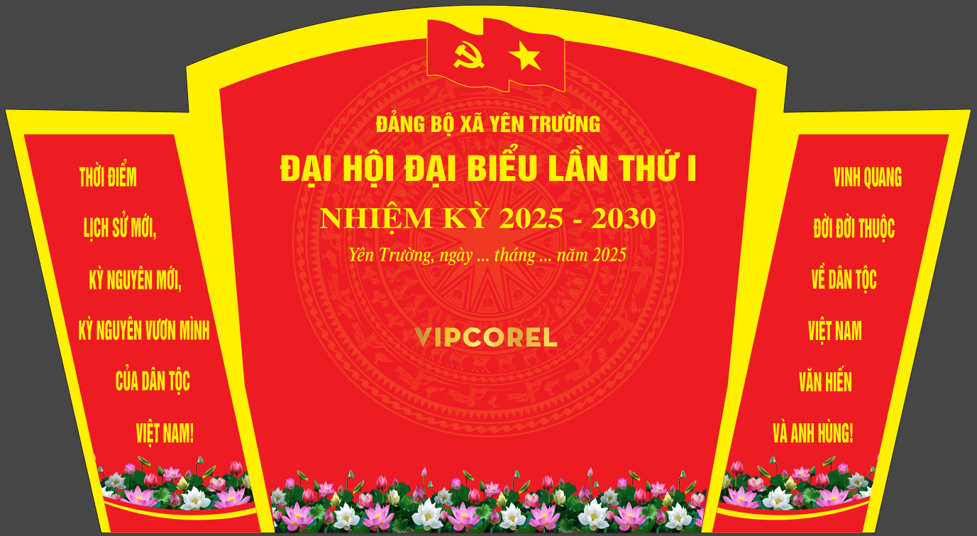 Backdrop Đại hội đảng bộ xã Yên Trường 2025