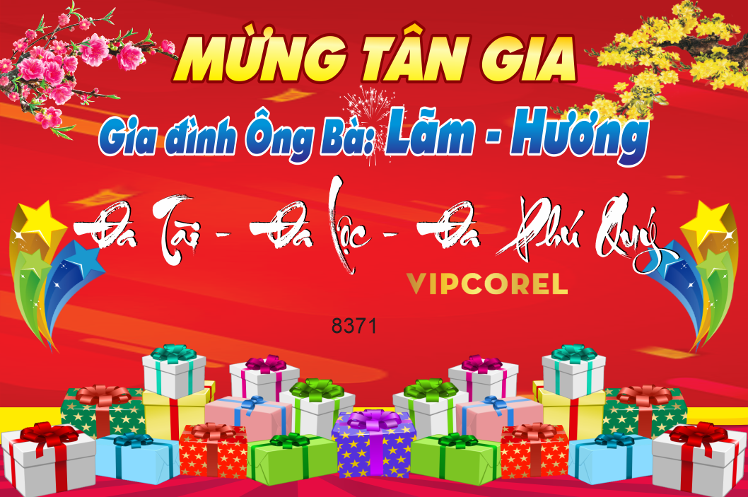 Backdrop mừng tân gia GĐ ông bà Lãm – Hương