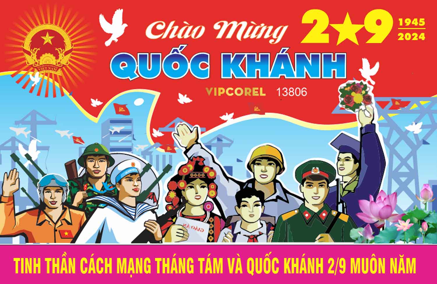 Market chào mừng ngày lễ Quốc Khánh 2/9 file corel #8