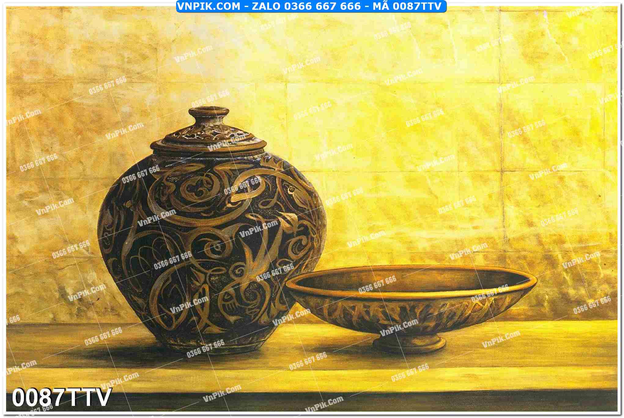 Tranh sơn dầu tĩnh vật hoa quả mã file 0087TTV