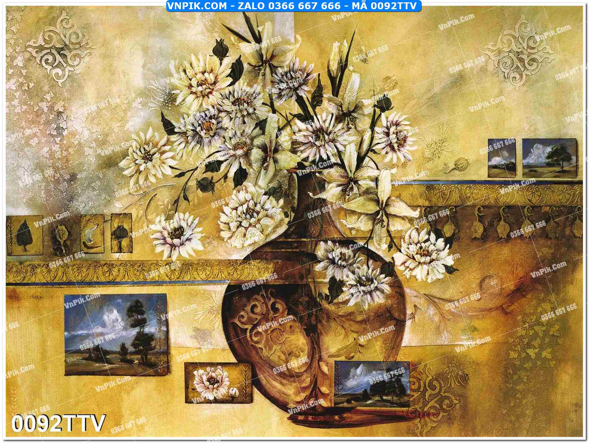 Tranh sơn dầu tĩnh vật hoa quả mã file 0092TTV