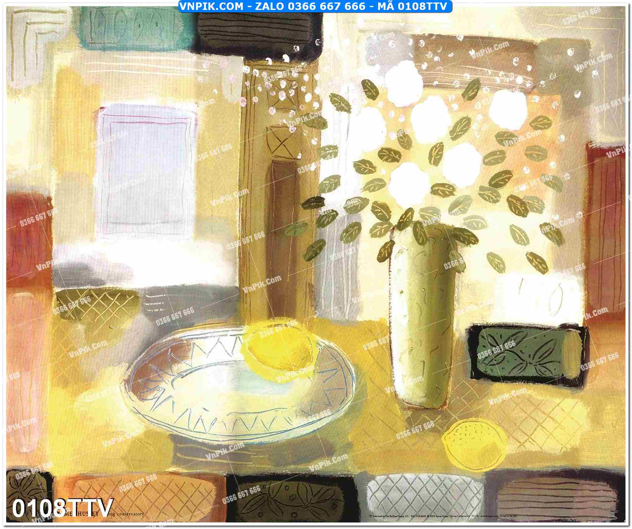 Tranh sơn dầu tĩnh vật hoa quả mã file 0108TTV