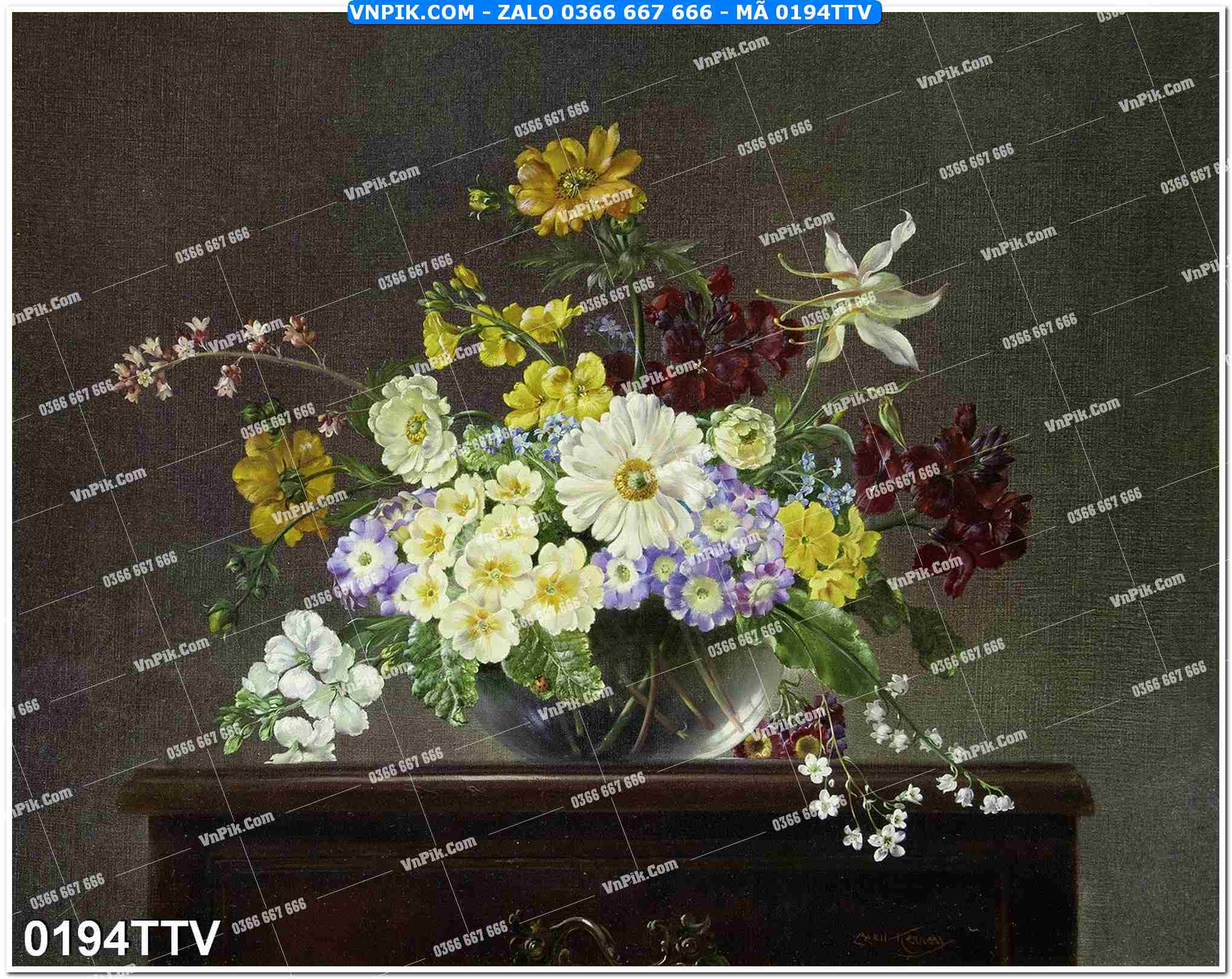 Tranh sơn dầu tĩnh vật hoa quả mã file 0194TTV