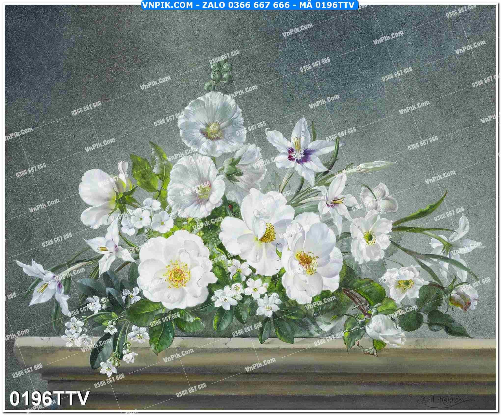 Tranh sơn dầu tĩnh vật hoa quả mã file 0196TTV