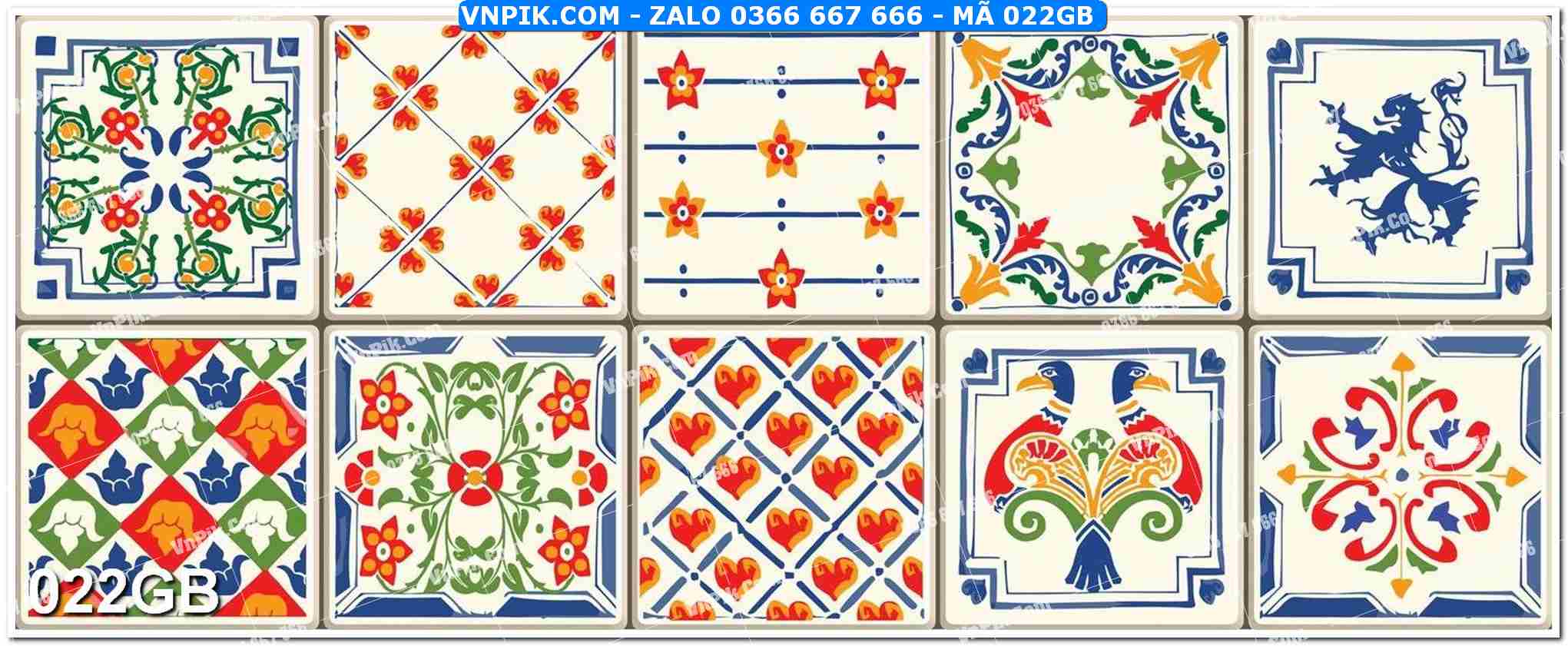 Mẫu file tranh gạch bông, tranh in gạch men mã tranh 022GB