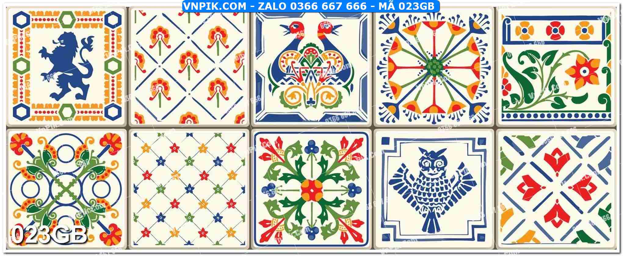 Mẫu file tranh gạch bông, tranh in gạch men mã tranh 023GB