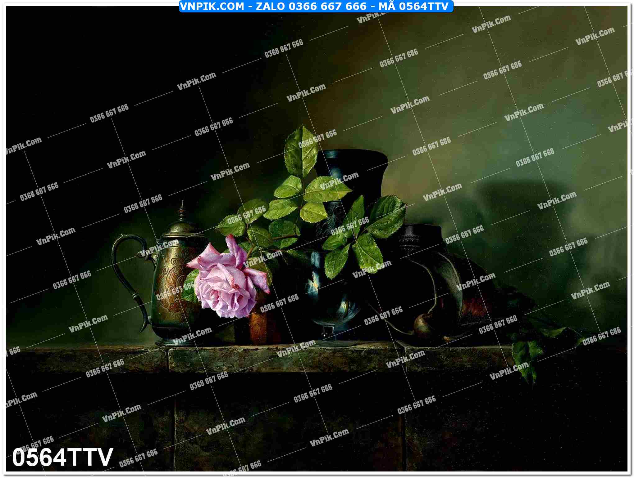 Tranh sơn dầu tĩnh vật hoa quả mã file 0564TTV