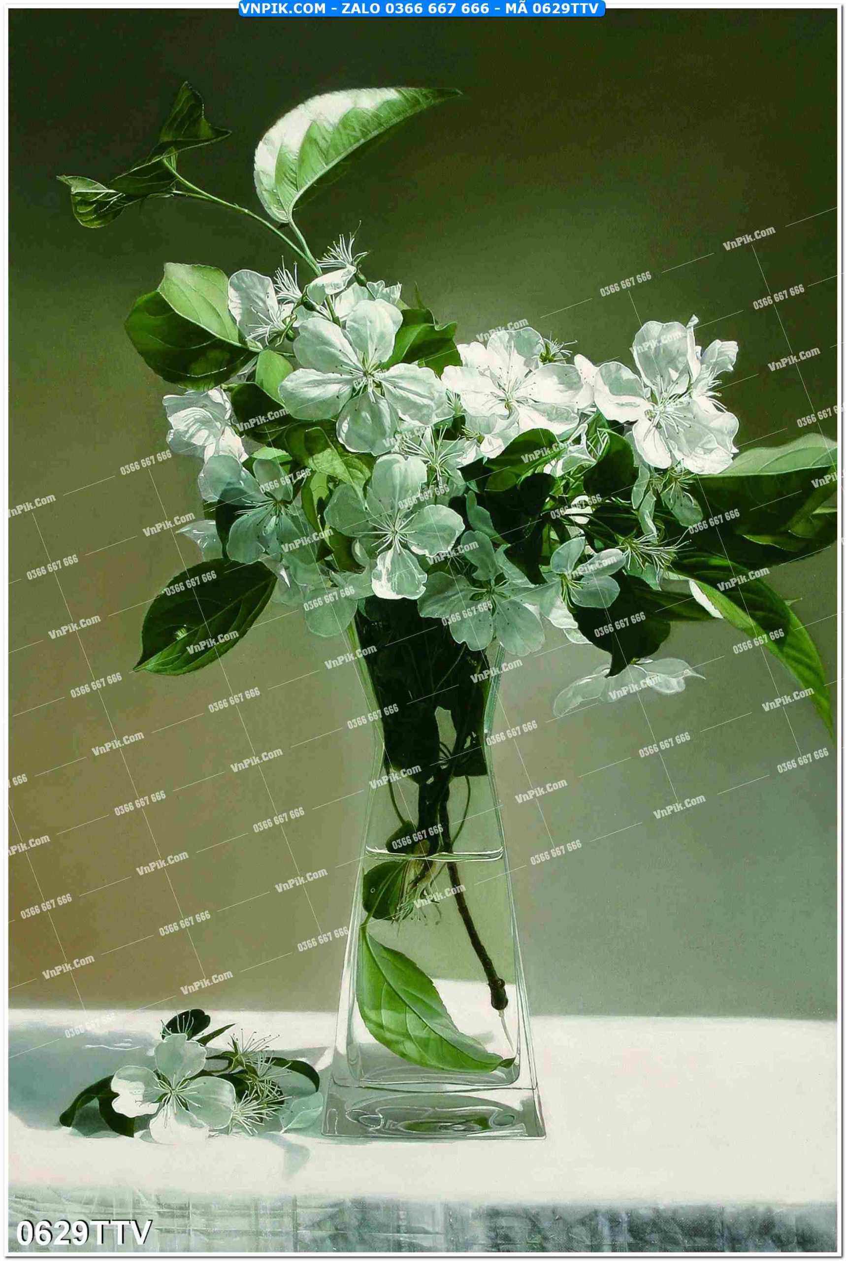 Tranh sơn dầu tĩnh vật hoa quả mã file 0629TTV
